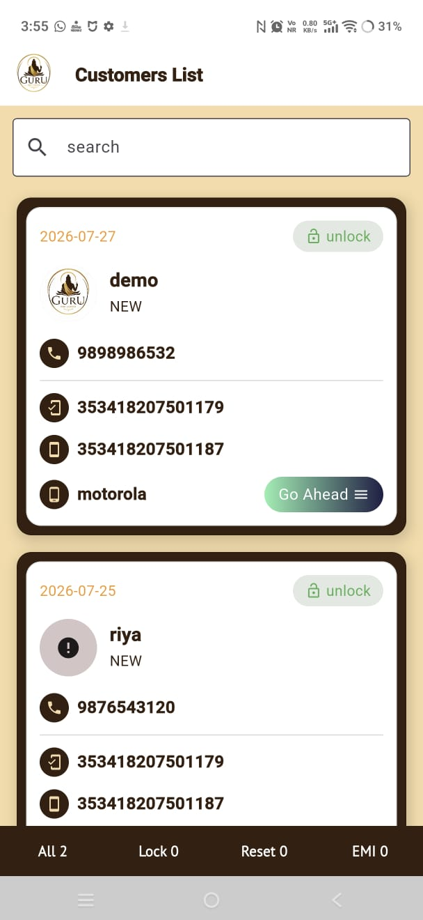 EMI Reminder Screen